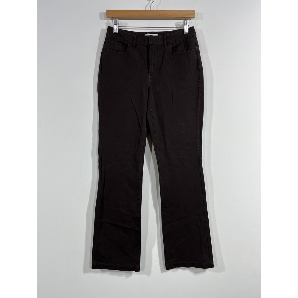 Coldwater Creek Natural Fit Brown Straight Leg Stretch Pants Womens 4 Classic